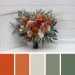 Wedding Bouquets in Burnt Orange, Ivory & Sage Green | Faux Bridal & Bridesmaid Bouquets