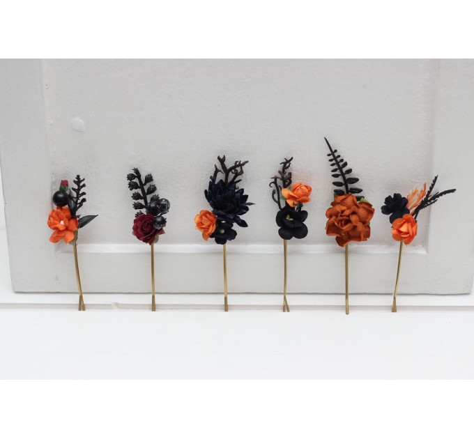 Bobby Pins in Black, Rust, Navy Blue, and Burgundy/Hair flowers
