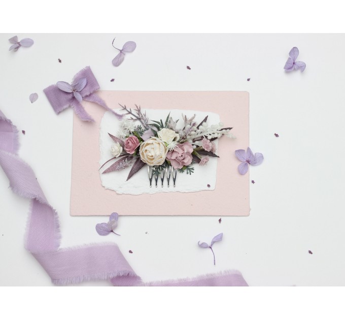 Charming Duste Purple, Lavender & White Wedding Accessories – Hair Comb