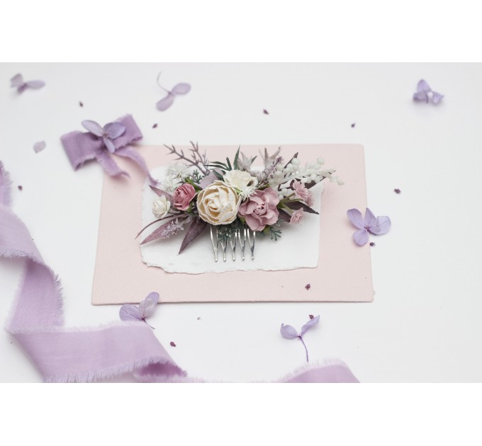 Charming Duste Purple, Lavender & White Wedding Accessories – Hair Comb