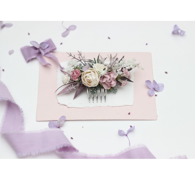 Charming Duste Purple, Lavender & White Wedding Accessories – Hair Comb