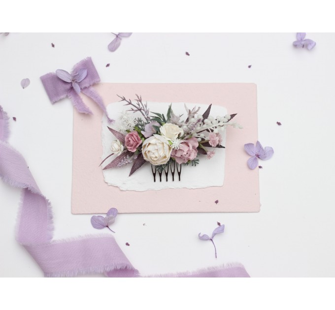 Charming Duste Purple, Lavender & White Wedding Accessories – Hair Comb