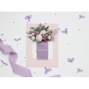 Lavender pocket flowers. Pocket boutonniere in lilac and white color scheme. Flower accessories. Square flowers. 5292