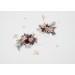 Blush Pink & Burgundy Wedding Accessories – Hair Combs with Crystals and Berries