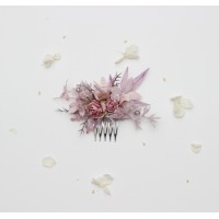 Set of single-color hair comb and hair pins. Mauve flower comb and floral hair pins. Hair accessories. Flower accessories for weddings. Bridesmaid gift. For wedding theme - colorful bridesmaid dresses