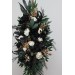 Flower Arch Arrangement in Hunter Green, Ivory, Black, and Gold