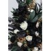 Flower Arch Arrangement in Hunter Green, Ivory, Black, and Gold