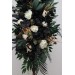 Flower Arch Arrangement in Hunter Green, Ivory, Black, and Gold