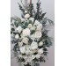 White Ivory Cream Wedding Arch Flowers – Faux Corner and Straight Arbor Arrangements