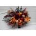 Wedding Bouquets in Burnt Orange, Red & Burgundy | Cascading Bridal & Bridesmaid Faux Bouquets