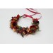 Woodland Flower Crown in Red, Blue, and Orange – Fall Wedding & Event Hair Wreath