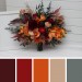 Wedding Bouquets in Burnt Orange, Red & Burgundy | Cascading Bridal & Bridesmaid Faux Bouquets