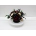 Burgundy black gold ivory centerpiece. Table decor. Wedding flowers in box. 0032