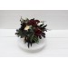 Burgundy black gold ivory centerpiece. Table decor. Wedding flowers in box. 0032