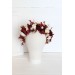 Burgundy brown cream flower crown. Hair wreath. Flower girl crown. Wedding flowers. 0041