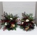  Flower arch arrangement in burgundy black gold ivory colors.  Arbor flowers. Floral archway. Faux flowers for wedding arch. 0032