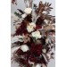  Flower arch arrangement in burgundy brown cream colors.  Arbor flowers. Floral archway. Faux flowers for wedding arch. 0041