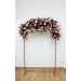  Flower arch arrangement in burgundy brown cream colors.  Arbor flowers. Floral archway. Faux flowers for wedding arch. 0041