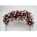  Flower arch arrangement in burgundy brown cream colors.  Arbor flowers. Floral archway. Faux flowers for wedding arch. 0041
