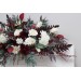 Flower arch arrangement in burgundy ivory colors.  Arbor flowers. Floral archway. Faux flowers for wedding arch. 0040
