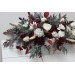  Flower arch arrangement in burgundy ivory colors.  Arbor flowers. Floral archway. Faux flowers for wedding arch. 0040