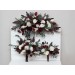  Flower arch arrangement in burgundy ivory colors.  Arbor flowers. Floral archway. Faux flowers for wedding arch. 0040