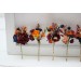 Set of 7 hair pins in orange burgundy navy blue color scheme. Hair accessories. Flower accessories for wedding. 0045