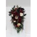 Wedding bouquets in burgundy black gold ivory  colors. Bridal bouquet. Cascading bouquet. Faux bouquet. Bridesmaid bouquet. 0032