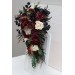 Wedding bouquets in burgundy black gold ivory  colors. Bridal bouquet. Cascading bouquet. Faux bouquet. Bridesmaid bouquet. 0032