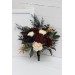 Wedding bouquets in burgundy black gold ivory  colors. Bridal bouquet. Cascading bouquet. Faux bouquet. Bridesmaid bouquet. 0032