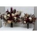 Wedding bouquets in burgundy brown cream colors. Bridal bouquet. Cascading bouquet. Faux bouquet. Bridesmaid bouquet. 0041