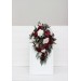 Wedding bouquets in burgundy ivory colors. Bridal bouquet. Cascading bouquet. Faux bouquet. Bridesmaid bouquet. 0040