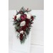 Wedding bouquets in burgundy ivory colors. Bridal bouquet. Cascading bouquet. Faux bouquet. Bridesmaid bouquet. 0040