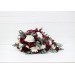 Wedding bouquets in burgundy ivory colors. Bridal bouquet. Cascading bouquet. Faux bouquet. Bridesmaid bouquet. 0040