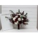 Wedding bouquets in burgundy ivory colors. Bridal bouquet. Cascading bouquet. Faux bouquet. Bridesmaid bouquet. 0040