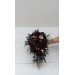 Wedding bouquets in burgundy navy blue gold colors. Bridal bouquet. Cascading bouquet. Faux bouquet. Bridesmaid bouquet. 0031