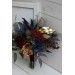 Wedding bouquets in burgundy navy blue gold colors. Bridal bouquet. Cascading bouquet. Faux bouquet. Bridesmaid bouquet. 0031