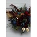 Wedding bouquets in burgundy navy blue gold colors. Bridal bouquet. Cascading bouquet. Faux bouquet. Bridesmaid bouquet. 0031