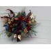 Wedding bouquets in burgundy navy blue gold colors. Bridal bouquet. Cascading bouquet. Faux bouquet. Bridesmaid bouquet. 0031