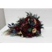 Wedding bouquets in burgundy navy blue gold colors. Bridal bouquet. Cascading bouquet. Faux bouquet. Bridesmaid bouquet. 0031
