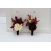  Wedding boutonnieres and wrist corsage  in burgundy brown cream color theme. Flower accessories. 0041