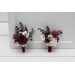 Wedding Boutonnieres & Wrist Corsage in Burgundy & Ivory | Faux Flower Accessories