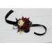  Wedding boutonnieres and wrist corsage  inBurgundy black gold ivory color theme. Flower accessories. 0032
