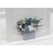 Pocket Boutonniere in Dusty Blue & White | Faux Flower Accessories