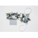 Pocket Boutonniere in Dusty Blue & White | Faux Flower Accessories