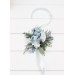 Wedding Wrist Corsage in Dusty Blue & White | Faux Flower Accessories