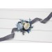 Wedding Boutonnieres & Wrist Corsage in Dusty Blue, White, Ivory & Gray | Faux Flower Accessories