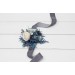 Wedding Boutonnieres & Wrist Corsage in Dusty Blue, White, Ivory & Gray | Faux Flower Accessories