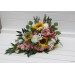 Cascade Bridal Bouquet with Sunflowers in Dusty Rose, White, Yellow & Silver | Artificial Wedding Flowers