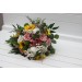 Cascade Bridal Bouquet with Sunflowers in Dusty Rose, White, Yellow & Silver | Artificial Wedding Flowers